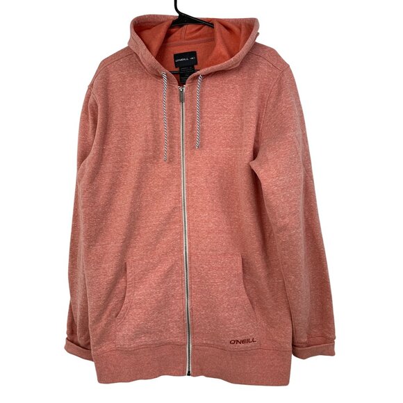O'Neill Mens Orange Marl Full-Zip Hoodie Size Large Logo EUC  8895 - Picture 1 of 11